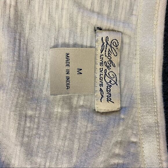 LUCKY BRAND LIVE IN LOVE LONG SLEEVE BLOUSE SIZE M Medium  CREAM - Picture 4 of 6
